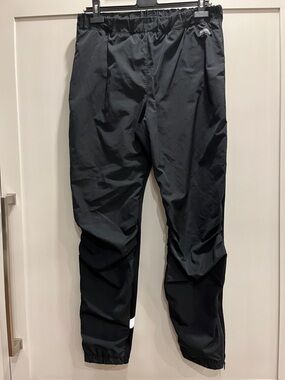 Women's Black Nylon Rain Running Track Joggers with Elastic Waist - reflective